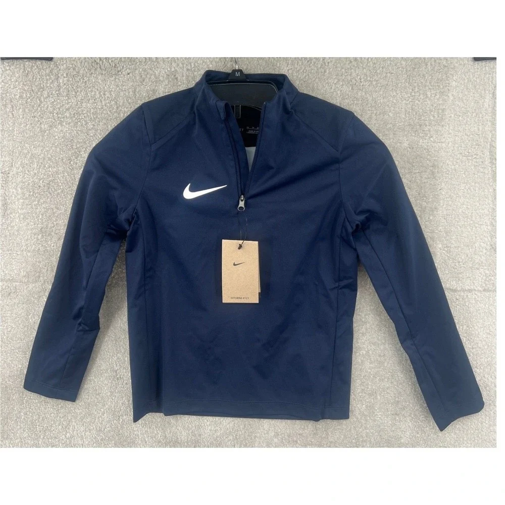 Nike Storm-FIT Strike 24‎ Soccer Drill Quarter Zip Jacket Youth XS Navy NWT